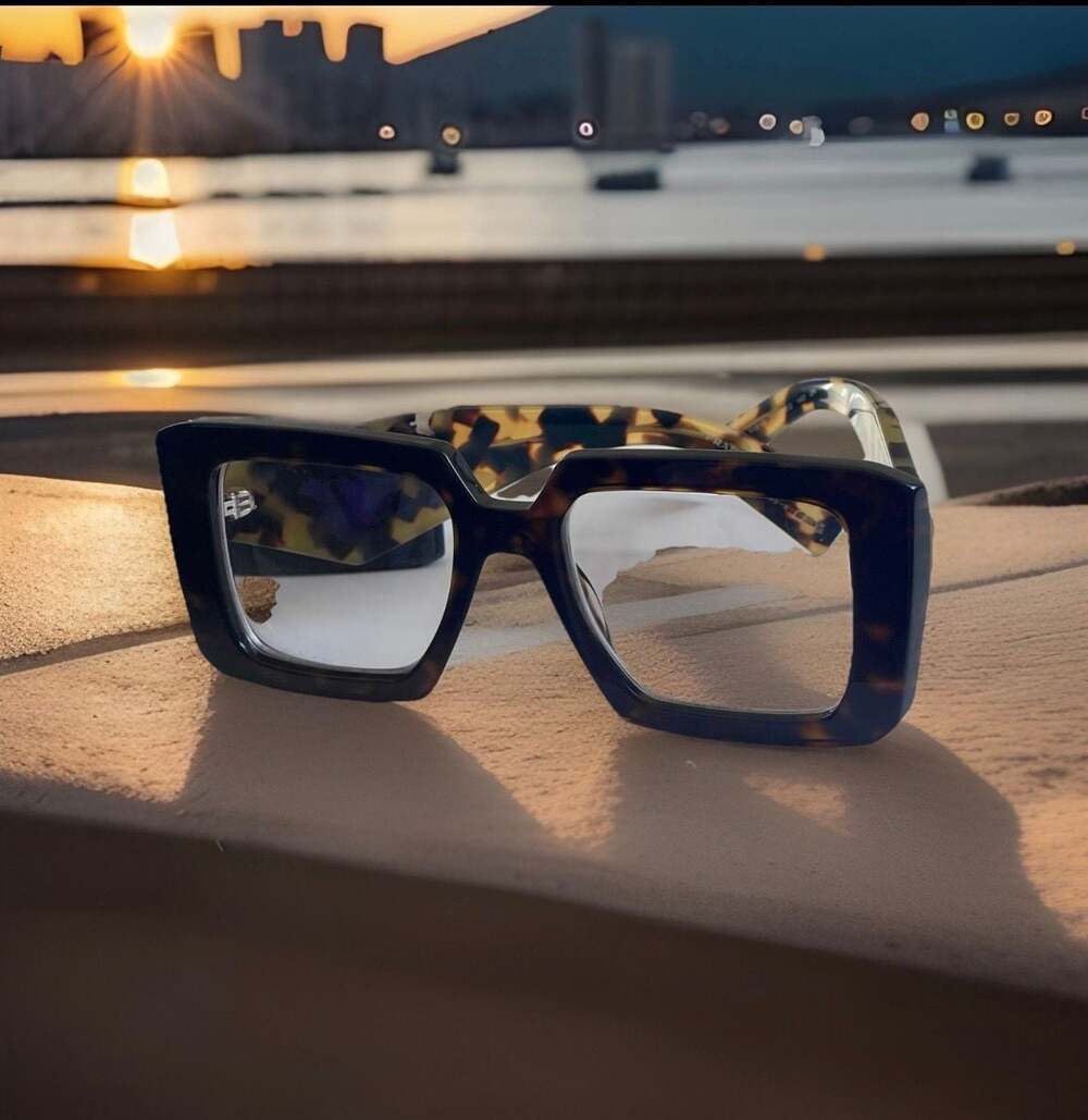 Prada SPR 23Y Heritage Square Tortoise Shell Sunglasses